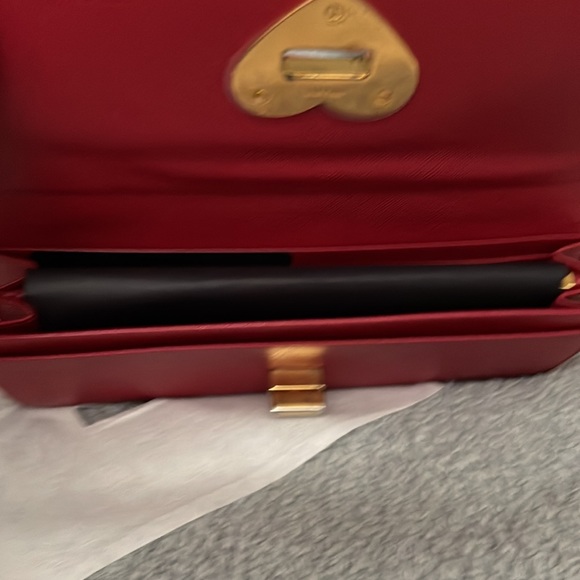 Prada Saffiano Red Leather Heart Wallet - Picture 6 of 16